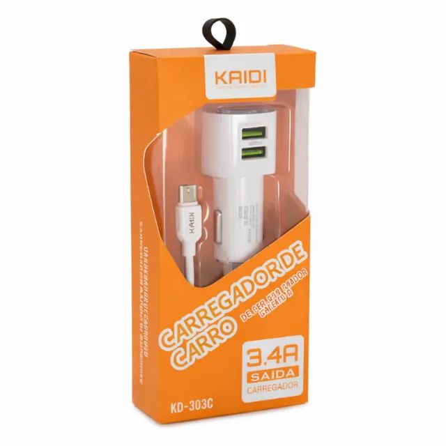 Carregador Veicular Kaidi 3.4A com 2 USB - Foto 3
