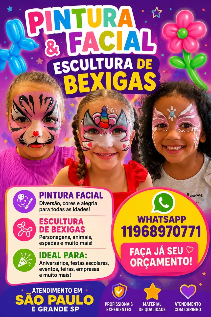 Pintura facial infantis 