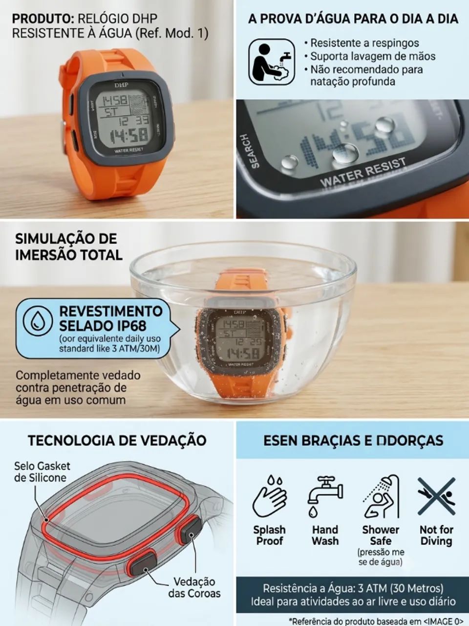 Relógio Esportivo DHP Original Resistênte a água - Foto 5
