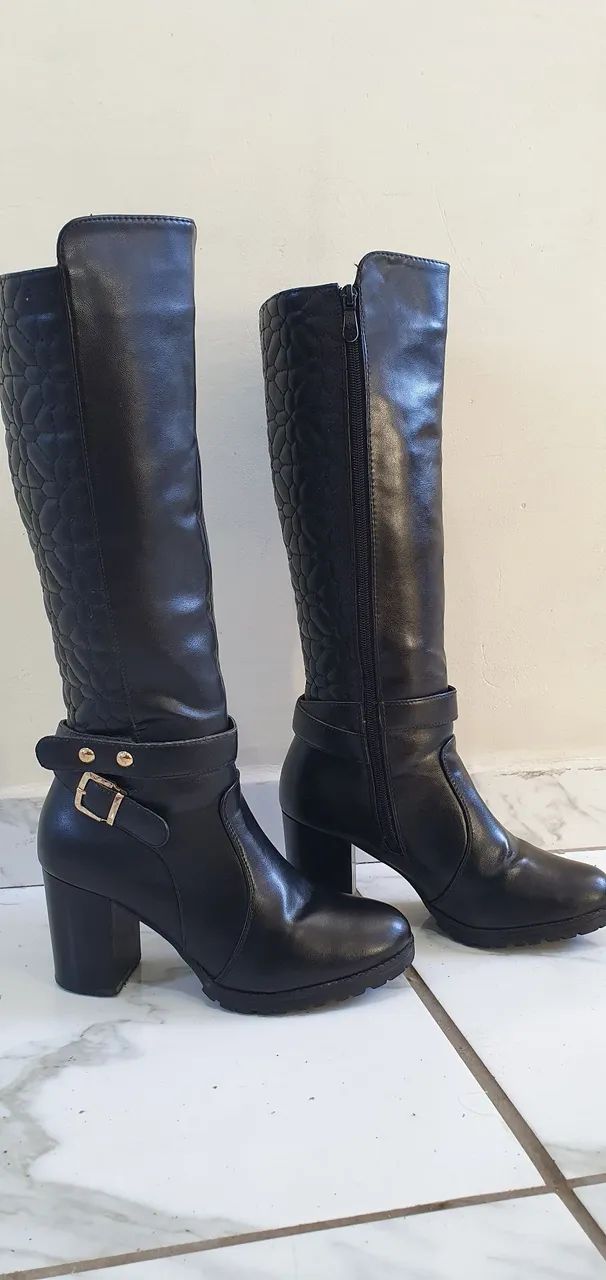 bota preta cano longo - Foto 2