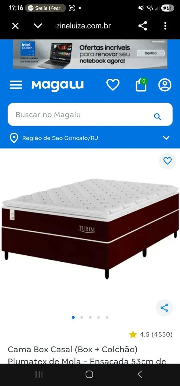 Colchão + box semi novo