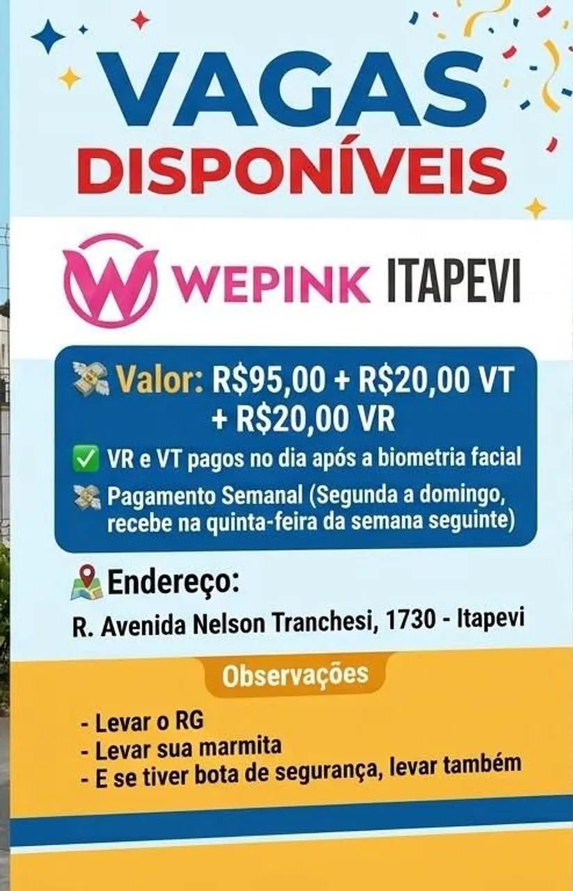 Vagas para diaria 