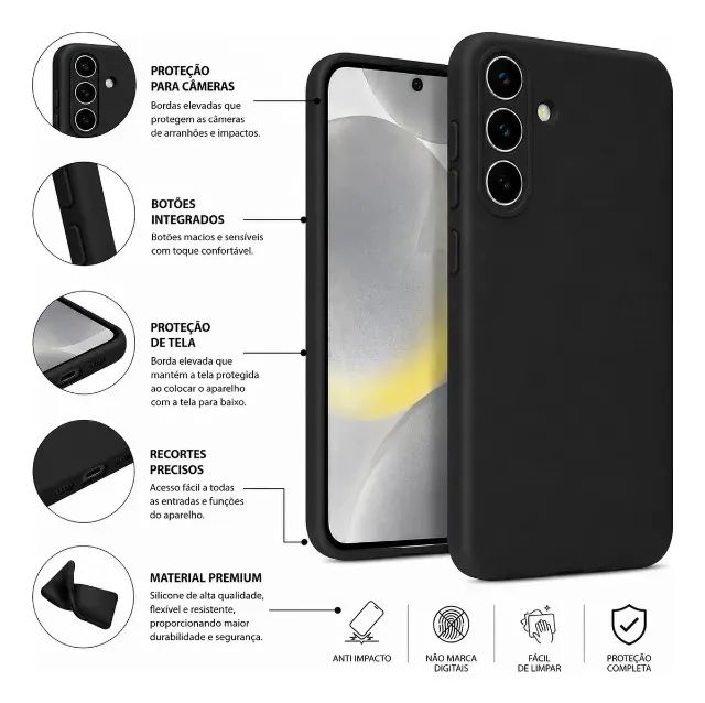 Capa para Celular Samsung Galaxy A35 Preto - Foto 2