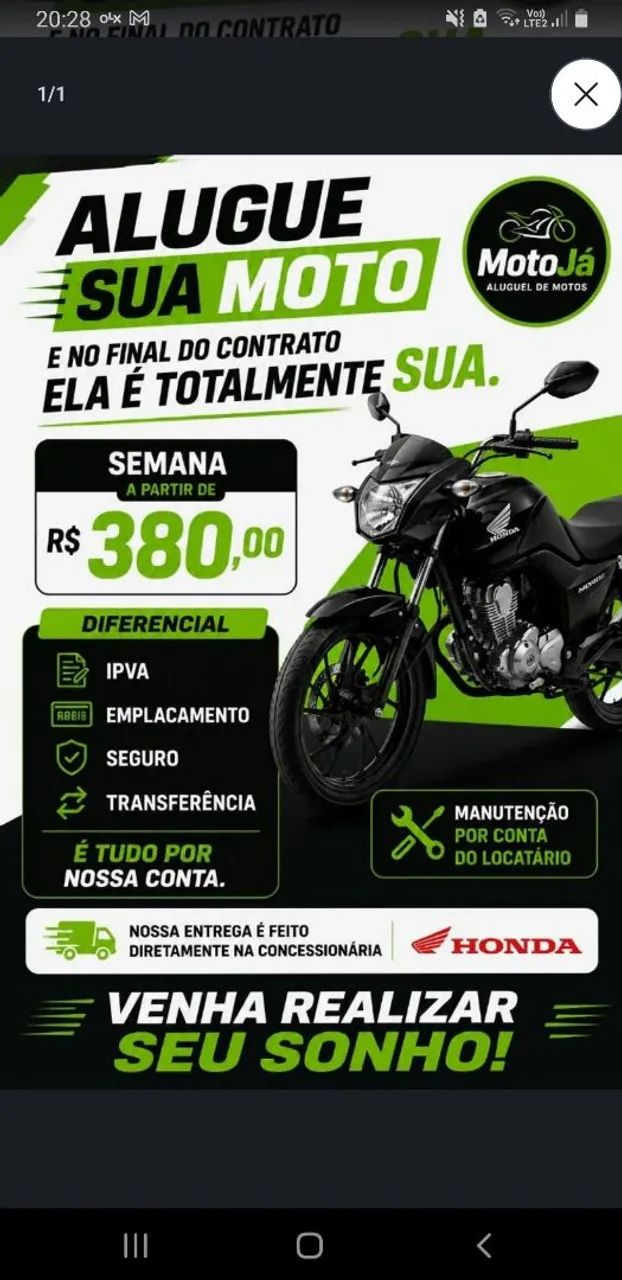 ALUGUEL DE MOTO 