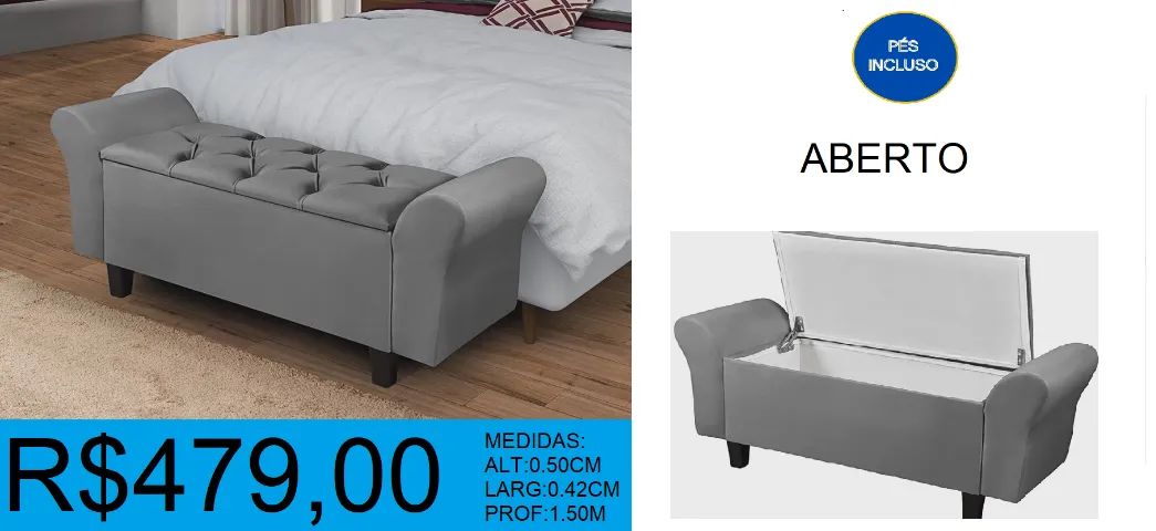 Recamier - baú - compre hoje e receba em até 72 horas - Foto 2