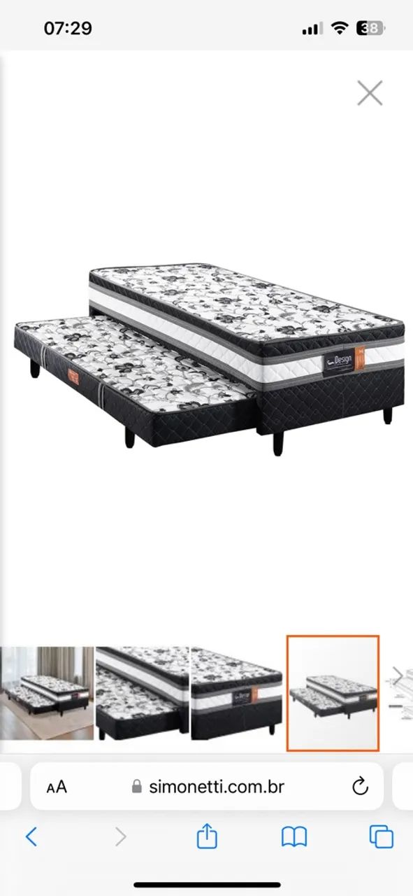 Vendo cama box com auxiliar solteiro 