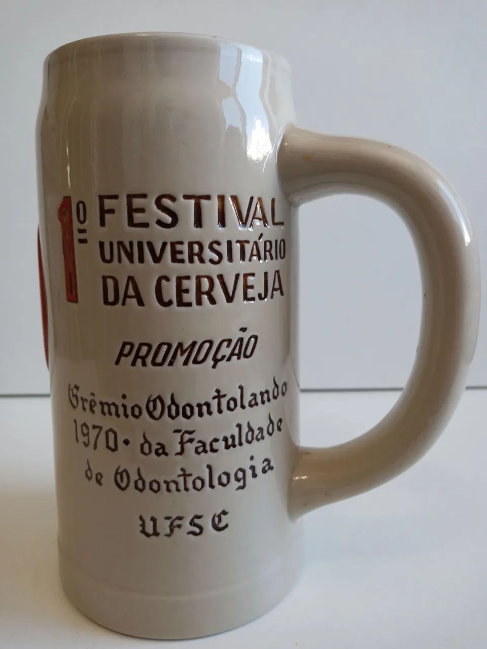 Antiga caneca Rara   de chopp UFSC anos 70 primeira festa  item de colecionador - Foto 5