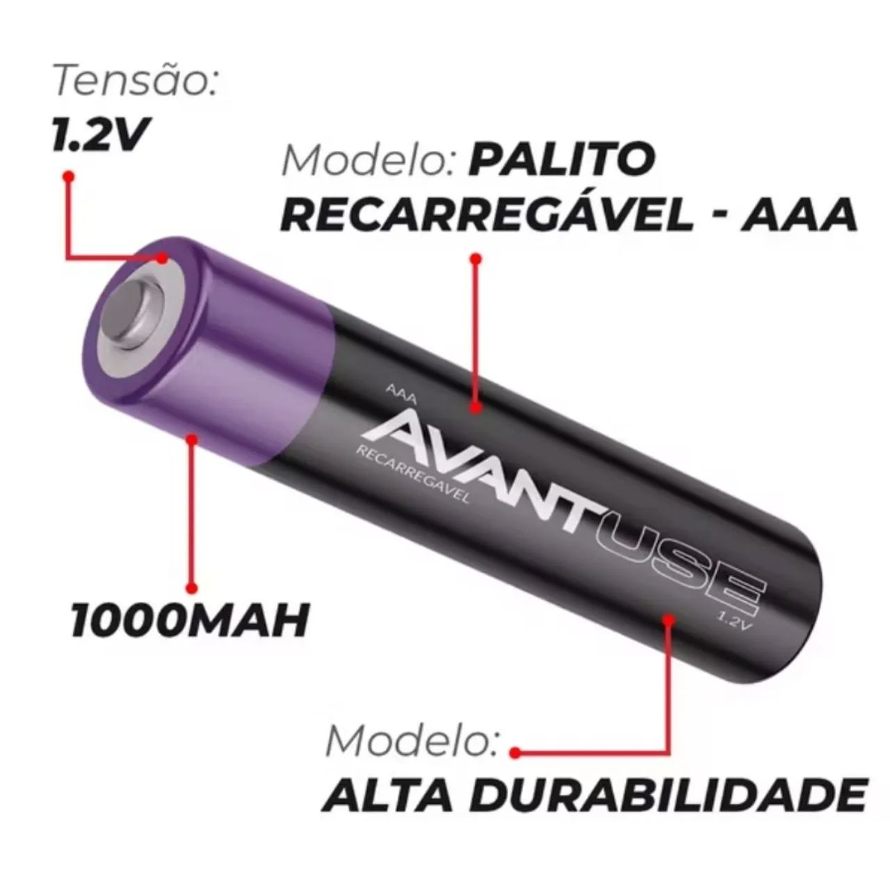 Pilhas Recarregáveis AAA - Foto 5
