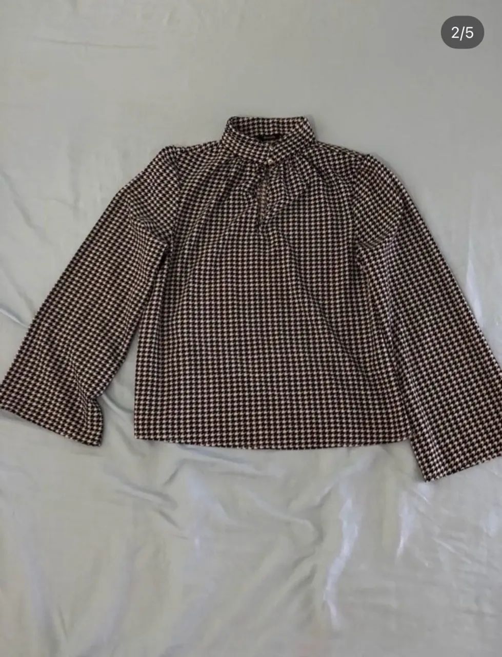 Blusa cortelle pied-de-poule. - Foto 2
