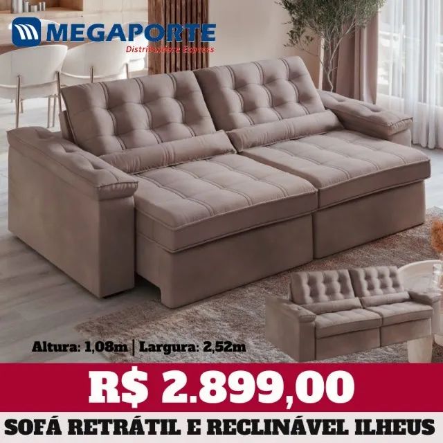Sofá Retrátil e Reclinável 2 Lugares (Novo) Entrega Grátis!  - Foto 4