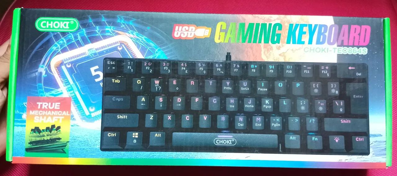 Teclado gamer 60% mecânico rainbow LED  - Foto 2