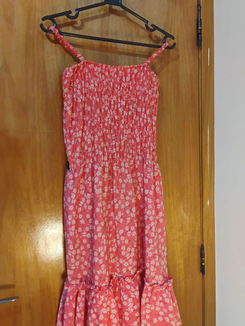 Vestido Rosa Longo Florido (Brechó) - Foto 2