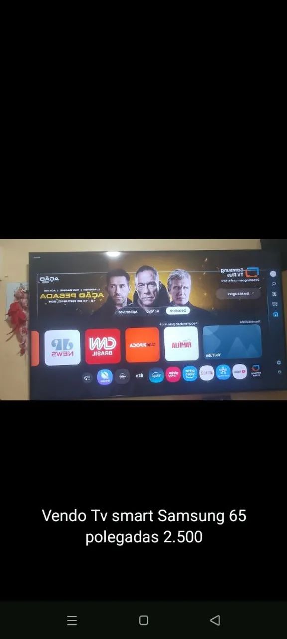  Smart TV Samsung Crystal UHD 4K de 65 polegadas