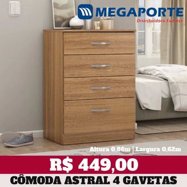 Cômoda 4 Gavetas (Novo) Entrega Grátis!  - Foto 3