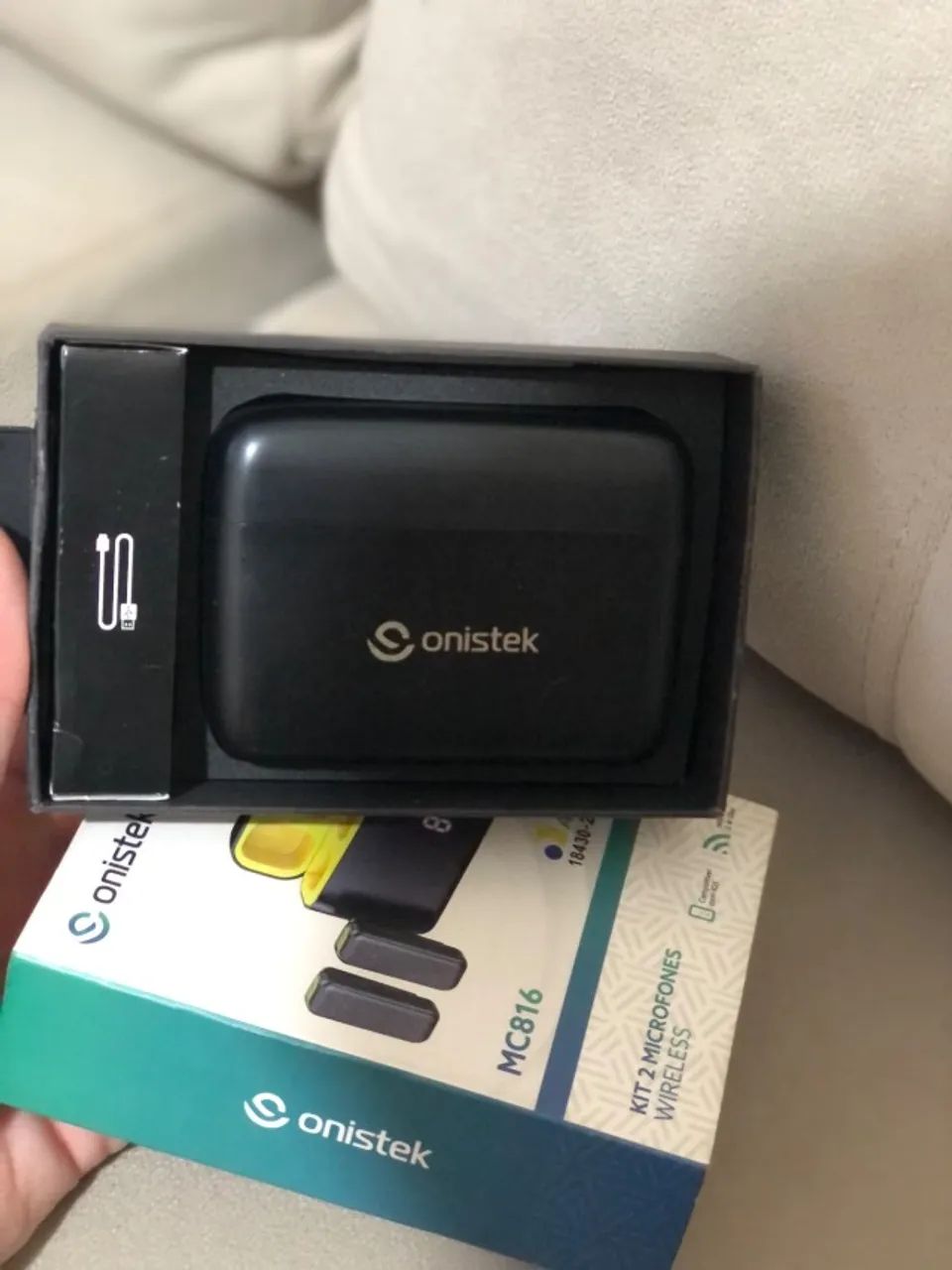 Microfone sem fio lapela onistek - Foto 4