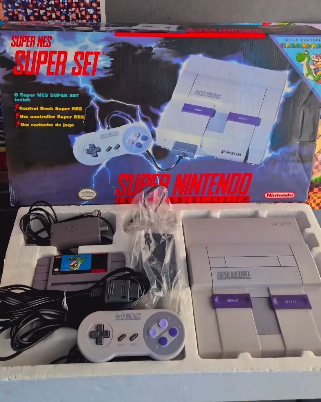 Super nintendo nacional na caixa 