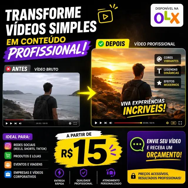 Editor de Vídeo Profissional | YouTube, Reels, TikTok e Empresas - Foto 3