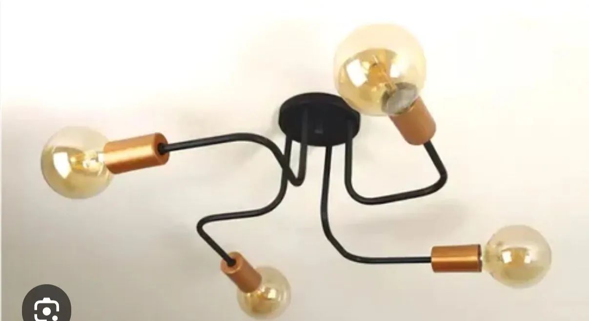 Lustre Sputnik Aranha Assimétrico 4 Braços Industrial Retro