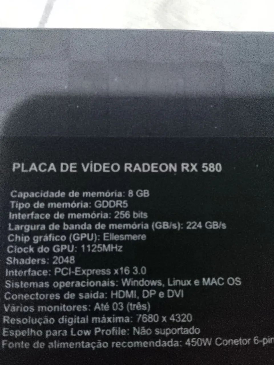 Rx 580 8GB COM DEFEITO! - Foto 2