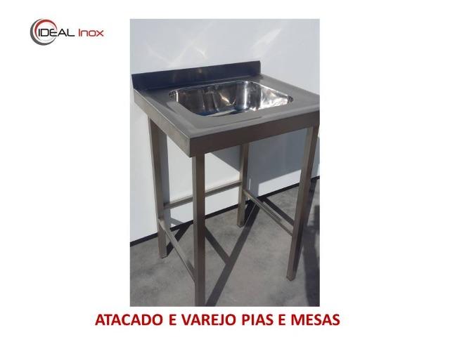Pia industrial novo 100% em Inox - Com 1 cuba - Preço de fábrica