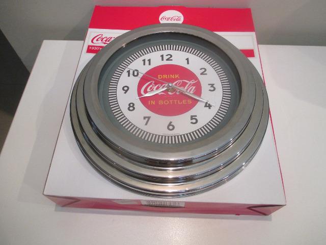 Relógio de parede Coca-cola retrô 1930's cromado na caixa (30 cm x 5cm) - Foto 2