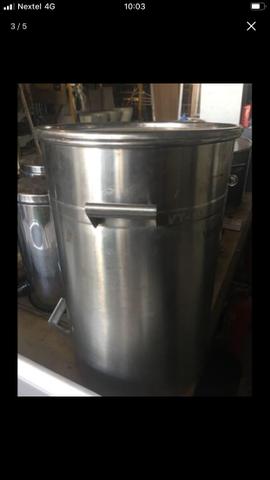 Bombona em aço inox 85 litros com alça