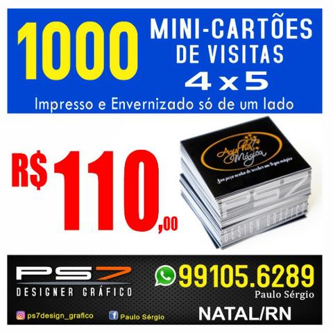 1000 Mini-Cartões de visitas tamanho 4 X 5.