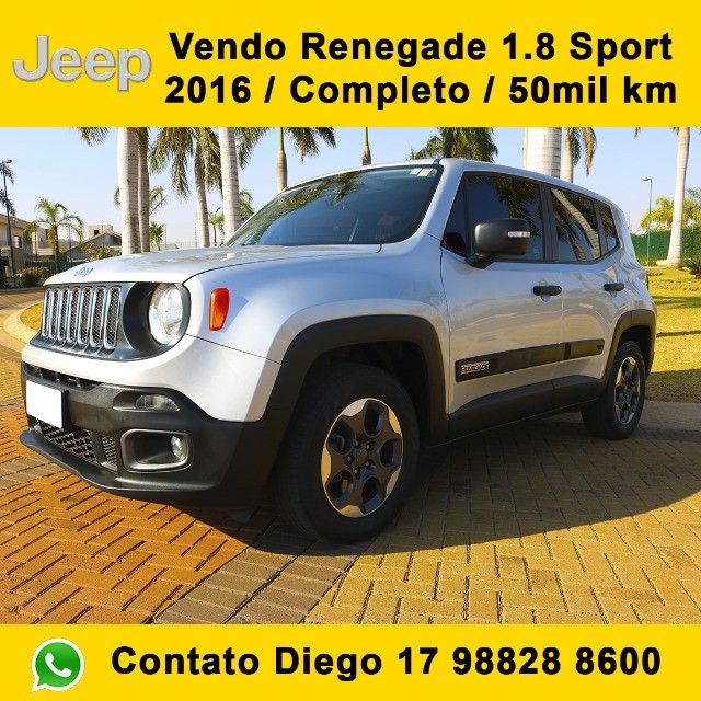 JEEP RENEGADE 1.8 SPORT 2016  MANUAL  COM 50MIL KM FLEX