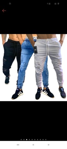 Kit de 3 calça jeans sarja masculina  - Foto 2