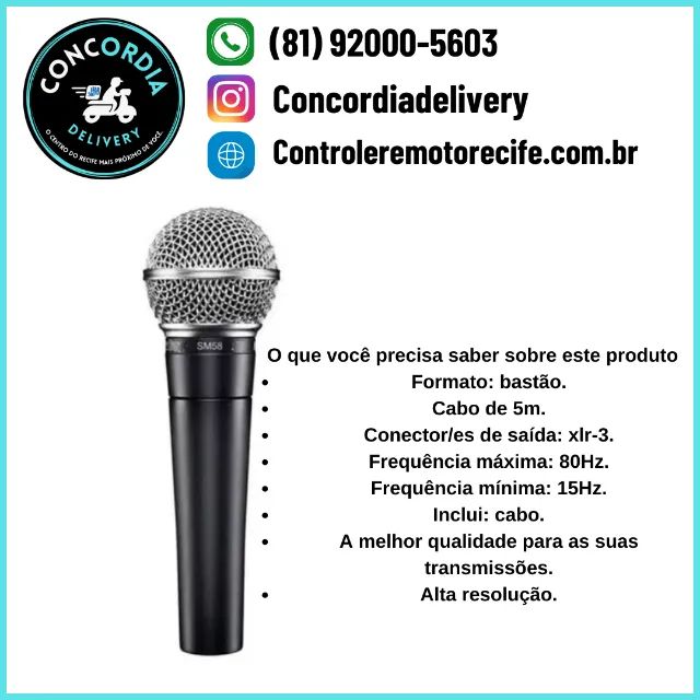 Microfone Profissional Sm-58 Com Cabo Legendary Vocal - Foto 2
