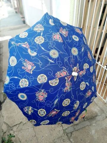 Sombreiro antigo de pano , cabo de madeira - Foto 2