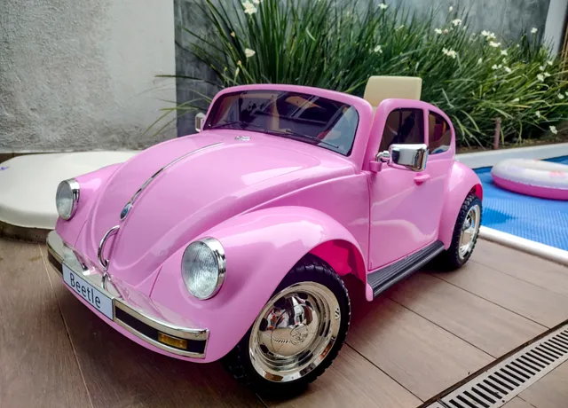 Carro Elétrico Infantil Fusca Beetle 12V Azul com Controle Remoto