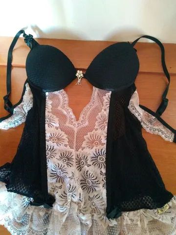 Conjunto corselet com cinta liga e calcinha M - Foto 2