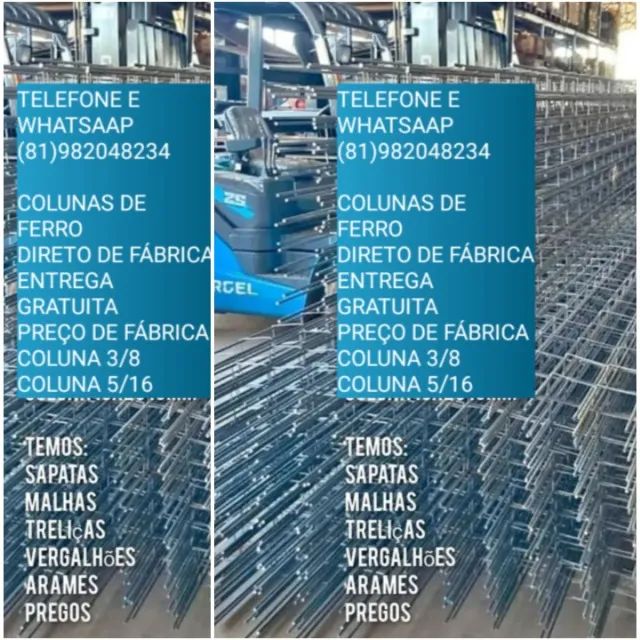 Coluna soldadas Colunas ferragens direto de fábrica - Materiais de  construção e jardim - Jardim Atlântico, Olinda 1242799584