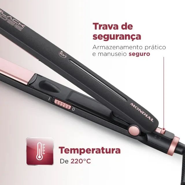Chapinha Alisadora, Mondial, Preto/Golden Rose, 35W, Bivolt - P-27 - Foto 5