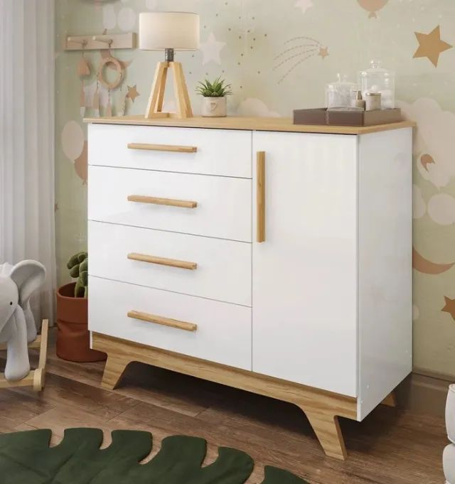 Comoda e Berço/Vira Cama Americano Retro 100% MDF - Foto 5