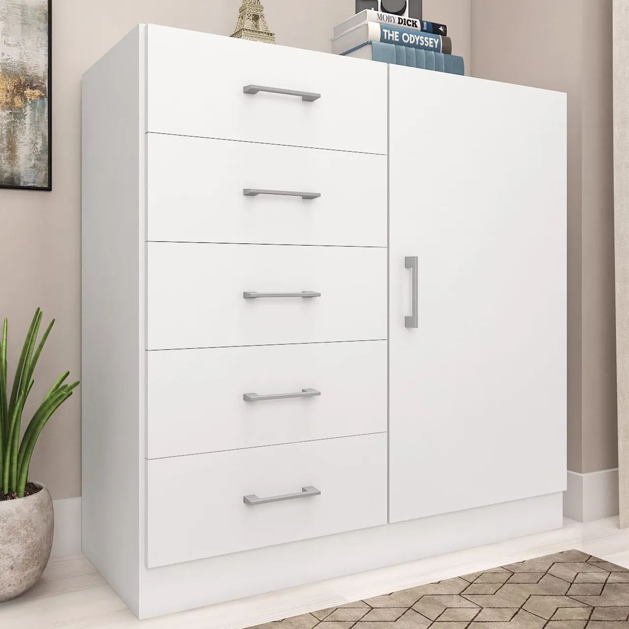 Cômoda 5 gavetas sapateira Miami  - Entrega Rápida