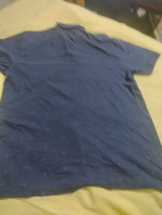 Polo Masculina Azul com Estampa - Foto 5