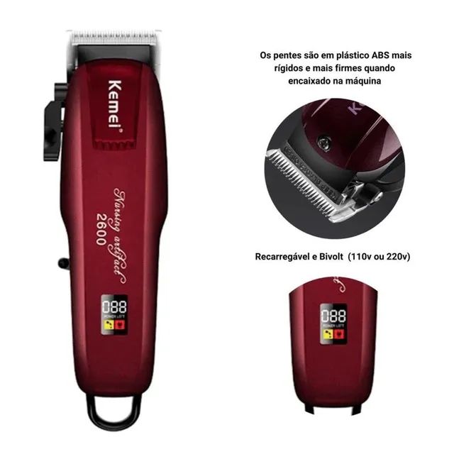 Máquina de cortar cabelo sem fio, Kemei KM-PG2600 - Foto 3