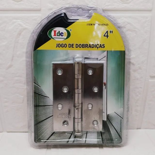 Jogo De Dobradiças 4" Id-4593d Idea Key 3un Aço 9,5x7cm