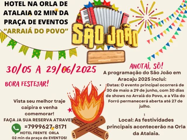  Alugo quarto na orla de atalaia em pousada 2 min da festa do São Joao(arraia do povo)