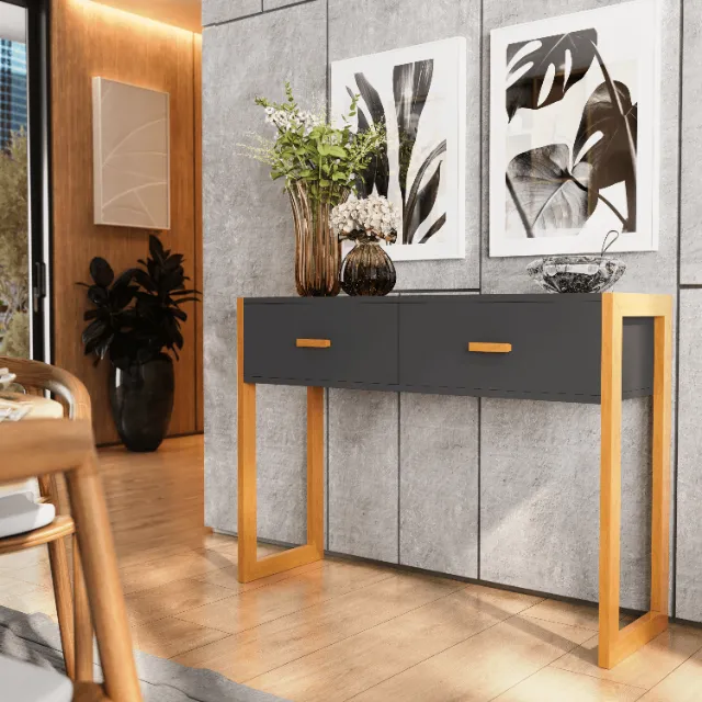 Aparador para Sala 02 gavetas com pés em madeira moderno várias cores NOVO
