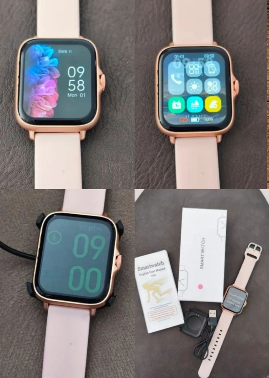 Smartwatch Rose com Pulseira Rosa - Foto 4