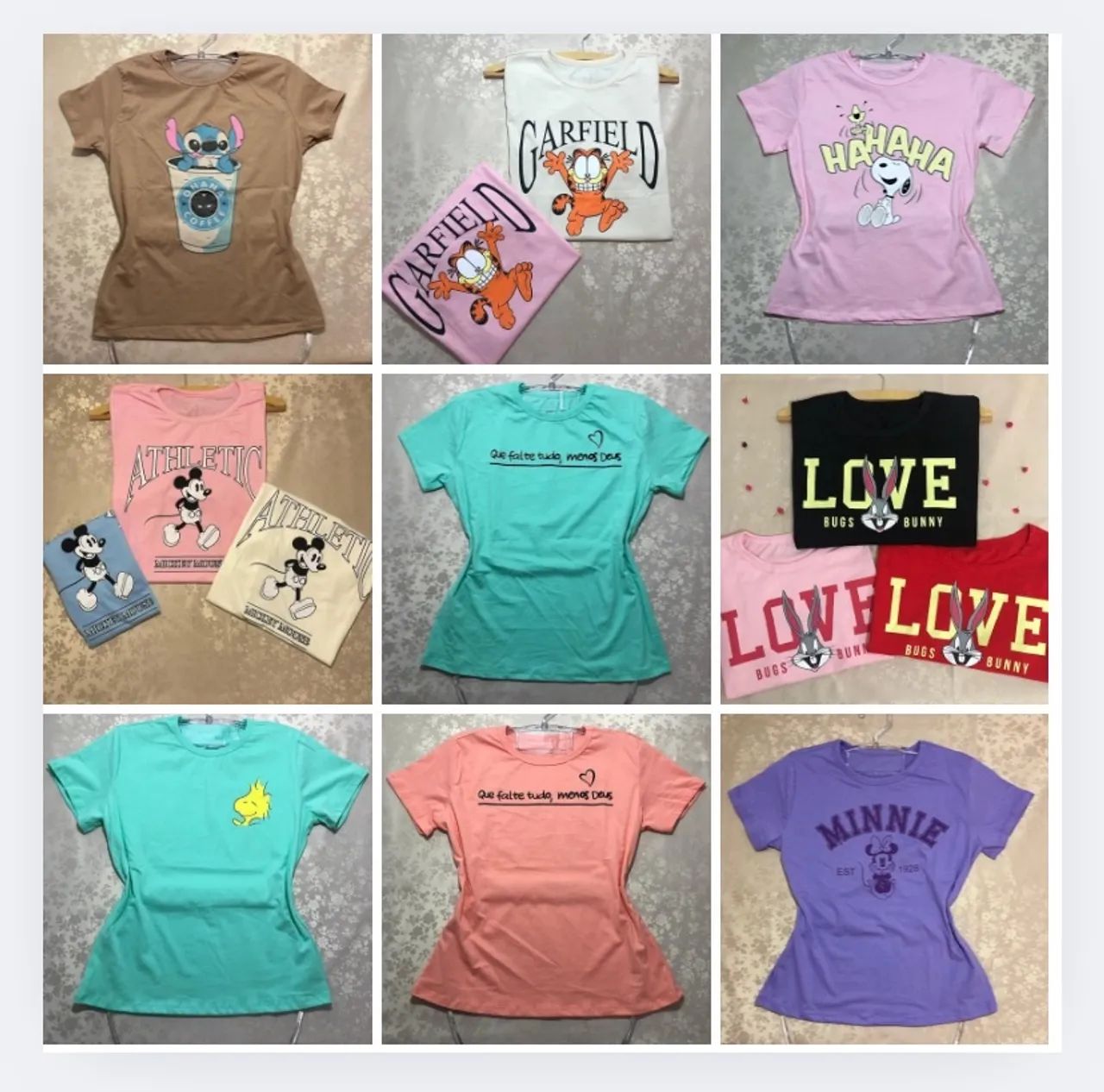 Lote de camisetas femininas