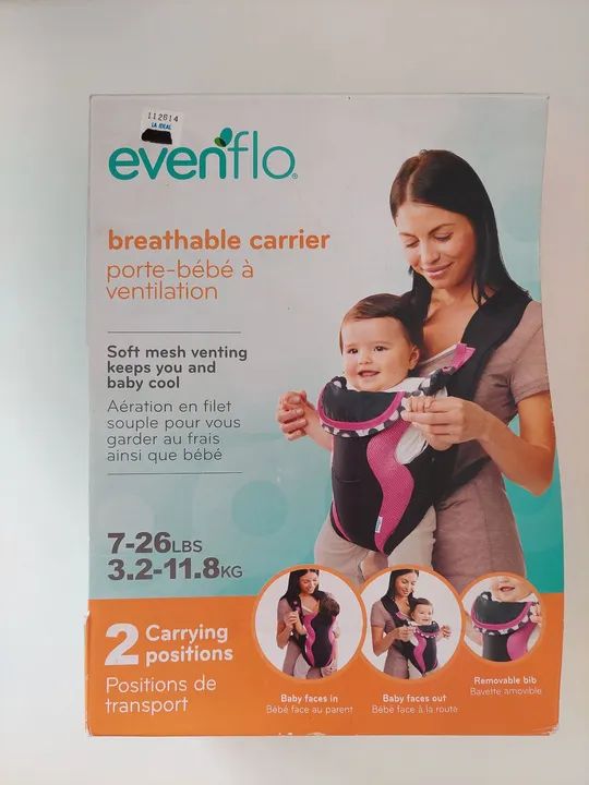 Canguru para Bebê. Respirável Evenflo NOVO