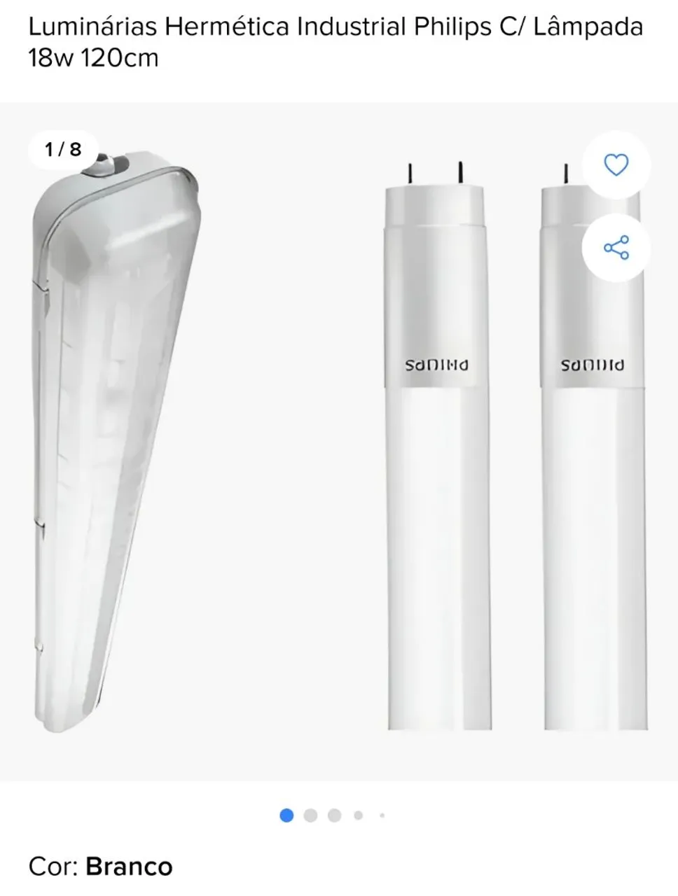 Luminária Hermética Industrial Philips 18w 120cm