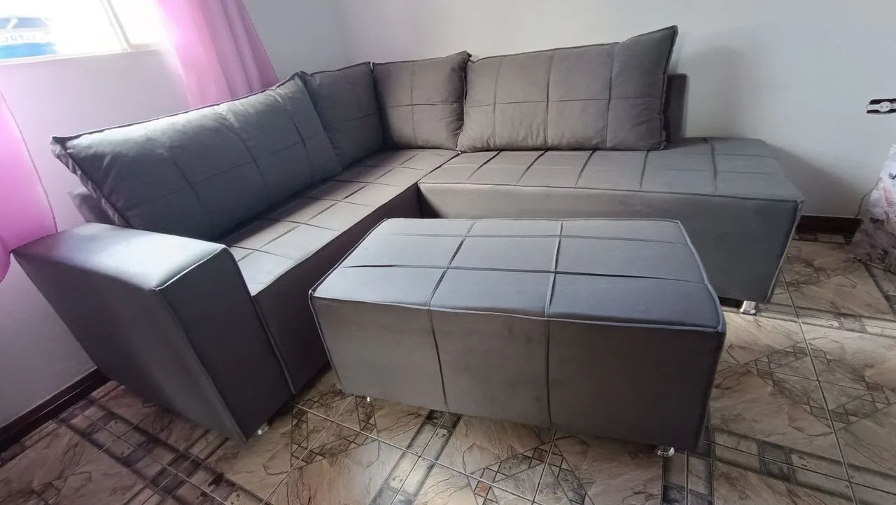 Sofá de Canto Cinza - Novo - Foto 2