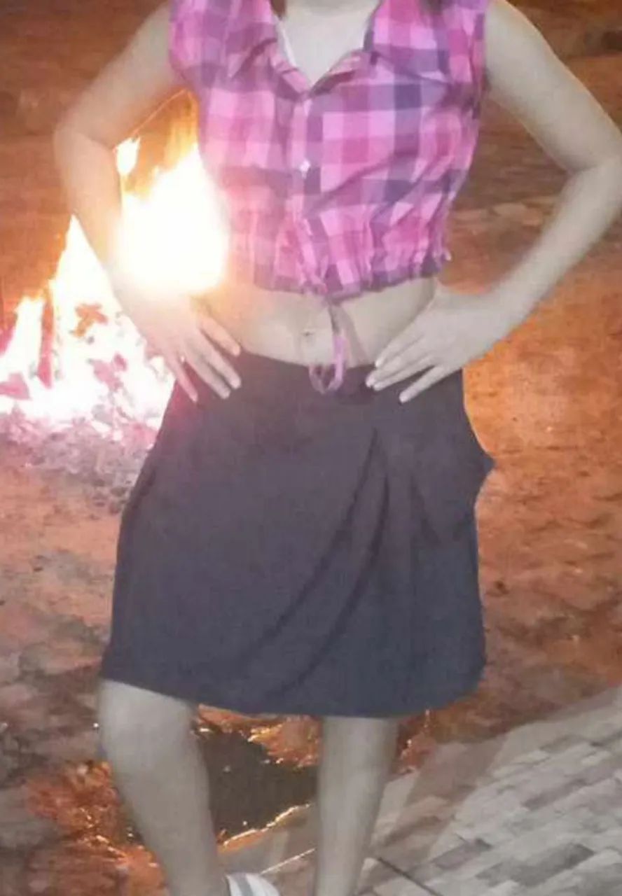 Conjunto cropped e saia xadrez rosa veste 8 a 10 anos
