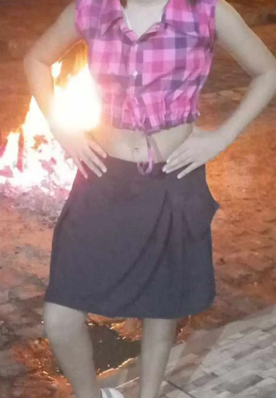 Conjunto cropped e saia xadrez rosa veste 8 a 10 anos