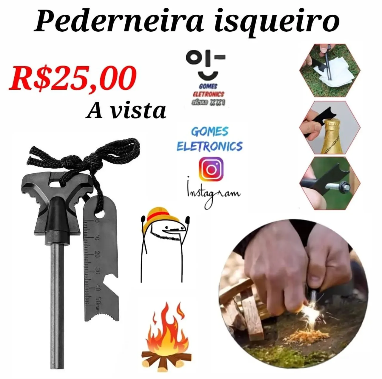 Pederneira Isqueiro - Acampamento